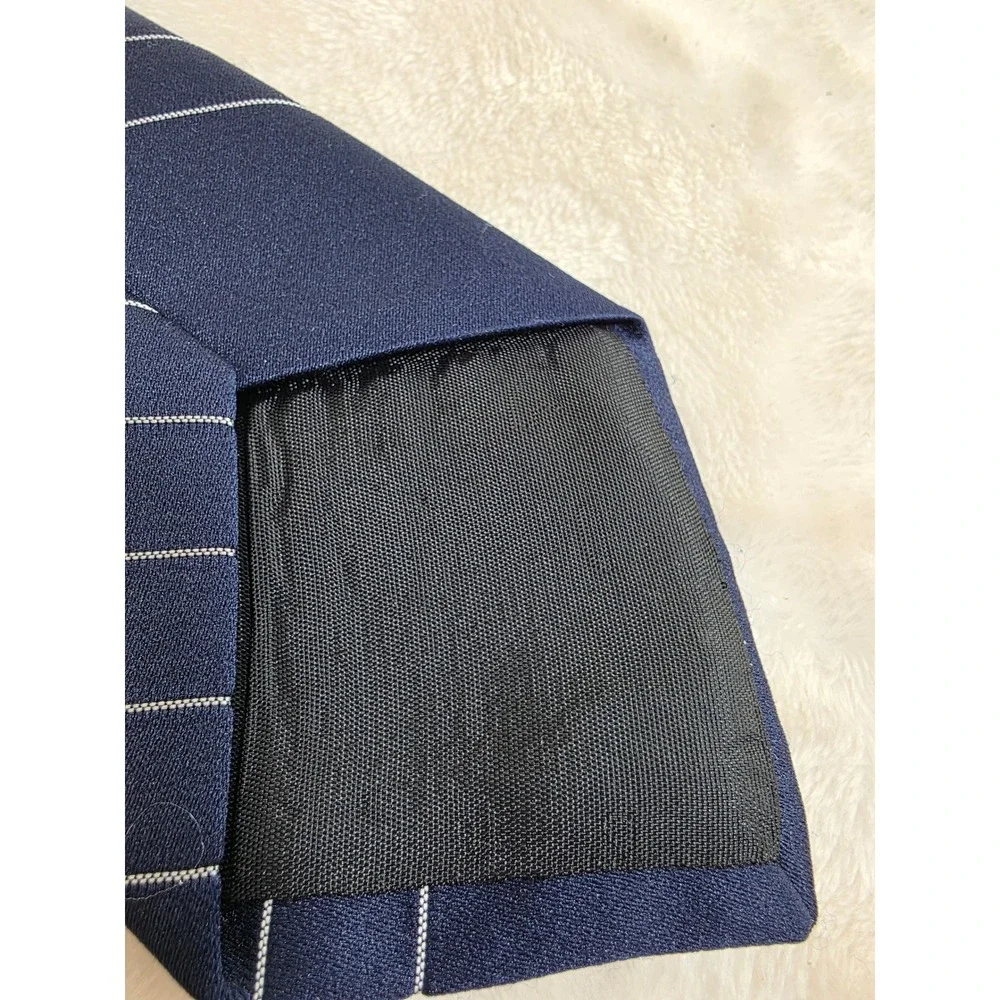 Sabatini‎ Mens Silk Blend Necktie Navy Blue White Diagonal Pinstripe Formal Tie